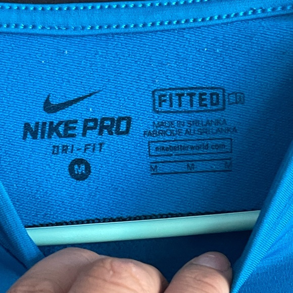 Nike Pro Fitted Track Electric Blue Performance Shirt - Picture 6 of 7